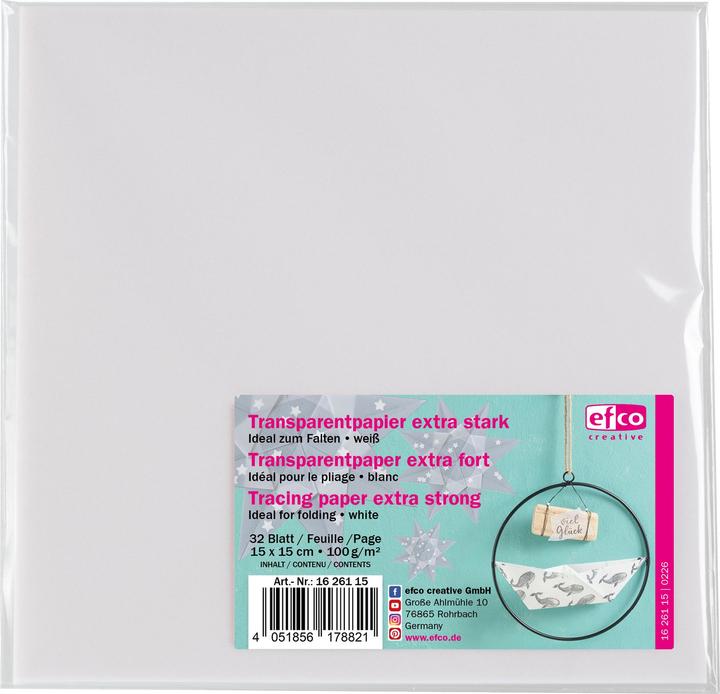 Actual product image Efco Tracing paper for folding "Extra strong (100 g/m², 32 x)