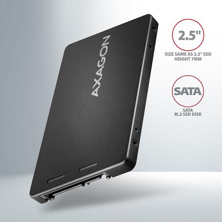 Produktbild Axagon RSS-M2SD Gehäuse für M.2-SATA-SSDs bis 2280 - Aluminium (2.5")