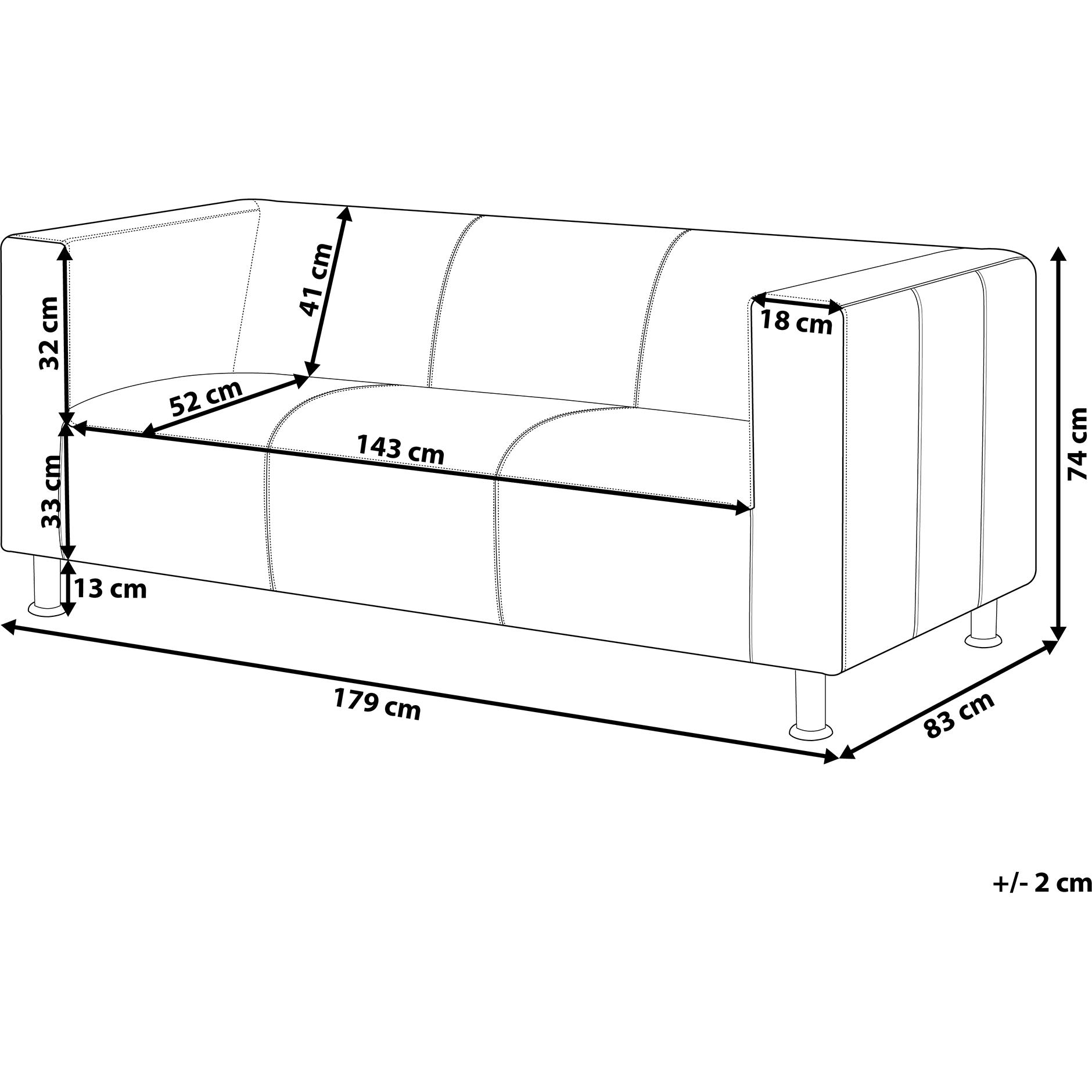 Thumbnail - Beliani, Sofa, Floro (3-Sitzer)