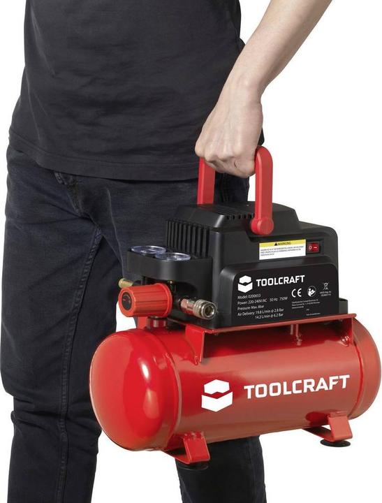 Actual product image Toolcraft Air compressor 6L 230V 8 bar (8 bar, 6 l)