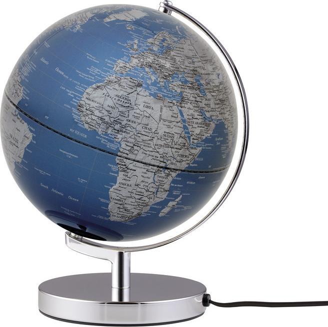 emform Leuchtglobus Terra metallic-blau/silber (25 cm)