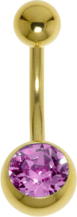 Produktbild Bijouteria Bauchpiercing (Chirurgenstahl 316L, PVD Beschichtung (goldfarbig), Premium Kristall)