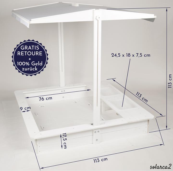 Actual product image Wondermake Design-Sandkasten "solarca2" mit Spielwannen u. Abdeckung, Fichte