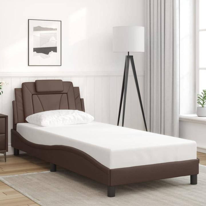 Produktbild VidaXL Bettgestell mit LED Kunstleder (90 x 190 cm)