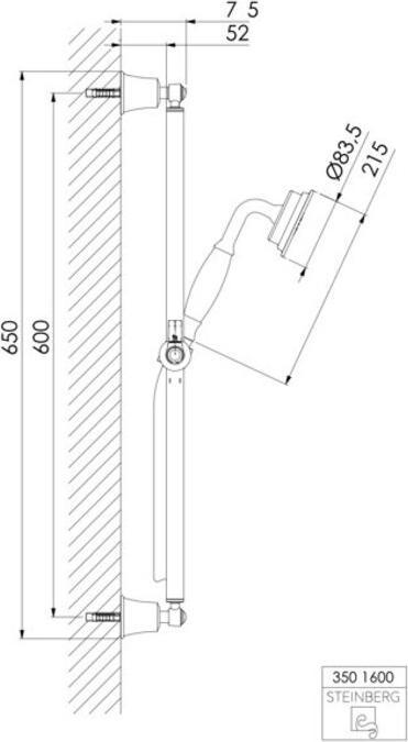 Image du produit Steinberg Série 350 Garniture de douche, 600mm, douchette à main, flexible de douche 1500mm, 0 (14.80 l/min)