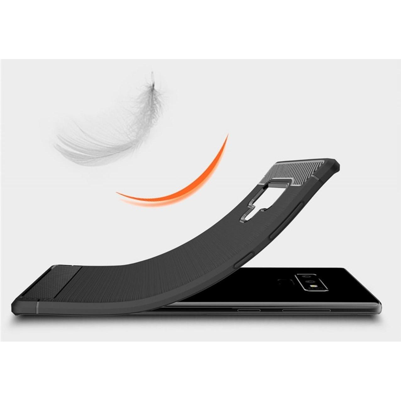 Thumbnail - Screenguard Samsung Galaxy Note9 Hülle Carbon Brushed Soft TPU (Samsung Galaxy Note 9), Smartphone Hülle, Schwarz
