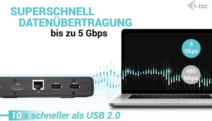 Produktbild i-tec USB 3.0 / USB-C / Thunderbolt Dual Display Docking Station + Power Delivery 100W (USB-C, 12 Ports)