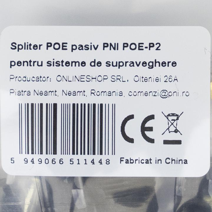 Actual product image PNI Passive POE splitter POE-P2 for monitoring systems