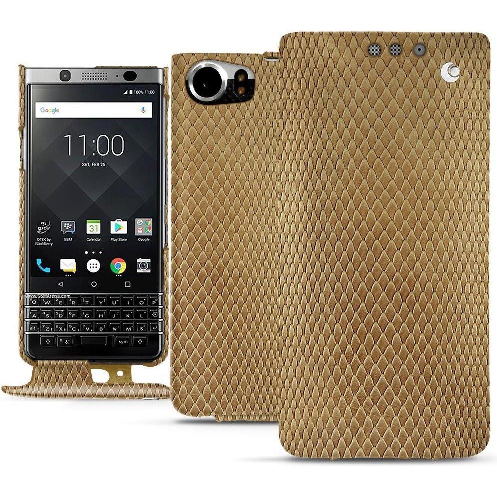 Noreve Lederschutzhülle vertikal (Blackberry KEYone), Smartphone Hülle, Beige