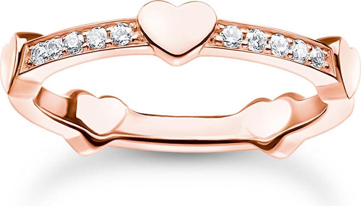 Immagine prodotto Thomas Sabo Anello Pavé con cuori in oro rosa (54, 925 Argento)