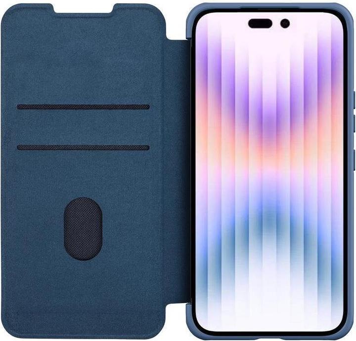 Actual product image Nillkin Qin Pro Leather Case Fabric - Apple iPhone 14 Pro Max - Blue (Apple iPhone 14 Pro Max)