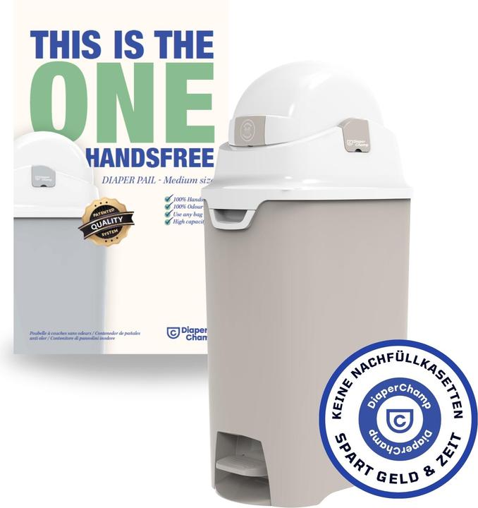 Diaper Champ Windeleimer DiaperChamp One Medium Handsfree - ohne Nachfüllkassetten - für ca. 45-50 Windeln