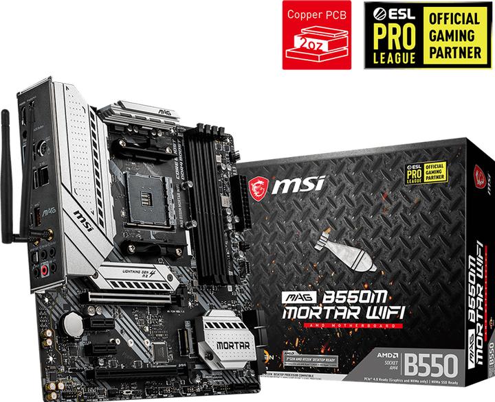 Actual product image MSI MAG B550M MORTAR WIFI (AM4, AMD B550, mATX)