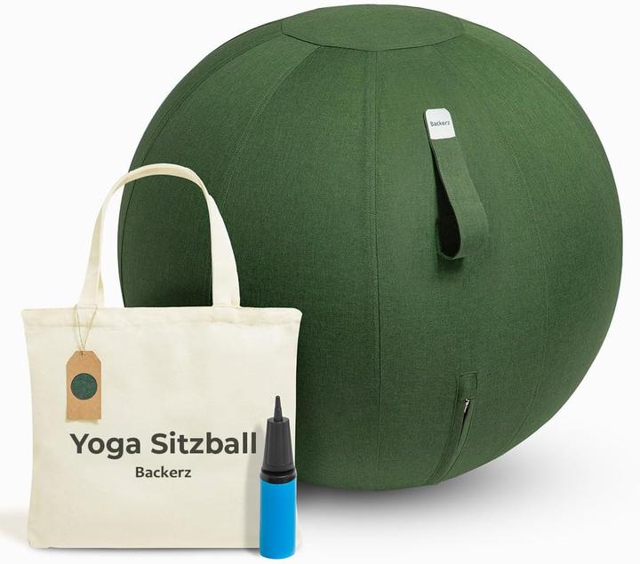 Immagine prodotto Backerz Ergonomischer Büro-Sitzball mit Leinenbezug (65 cm) (65 cm)