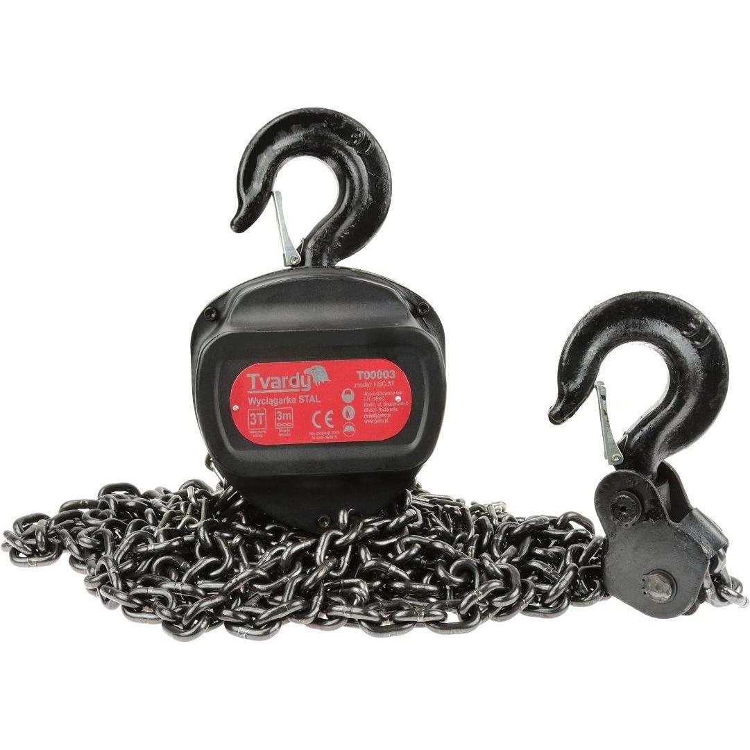 GEKO, Paranco a fune + gru da officina, Paranco a catena 3000 kg, 3 m