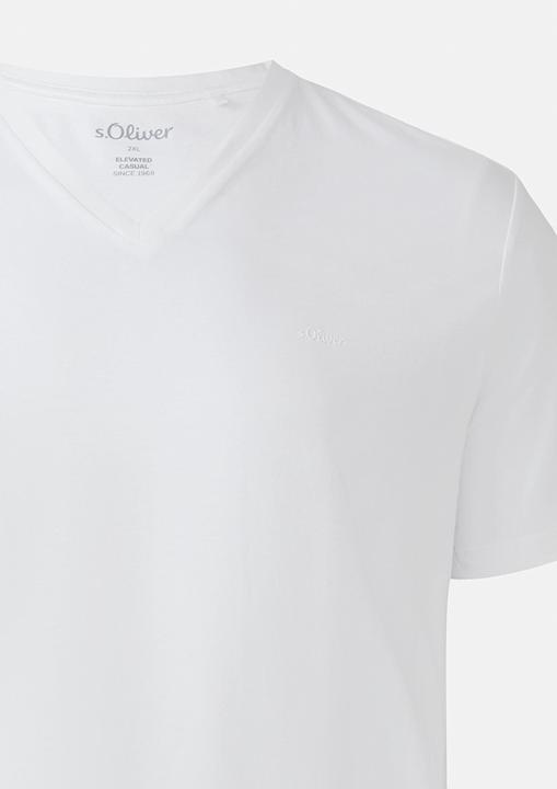 Produktbild S.Oliver T-Shirt Jersey-T-Shirt mit V-Ausschnitt und Logo (XXL)