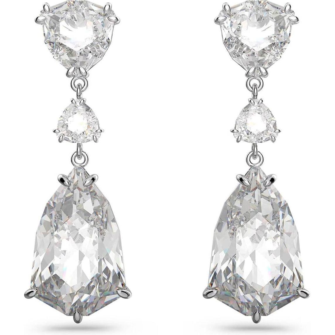 Swarovski, Orecchini, Orecchini a goccia Mesmera Vari Tagli Bianco, (Metallo Swarovski)