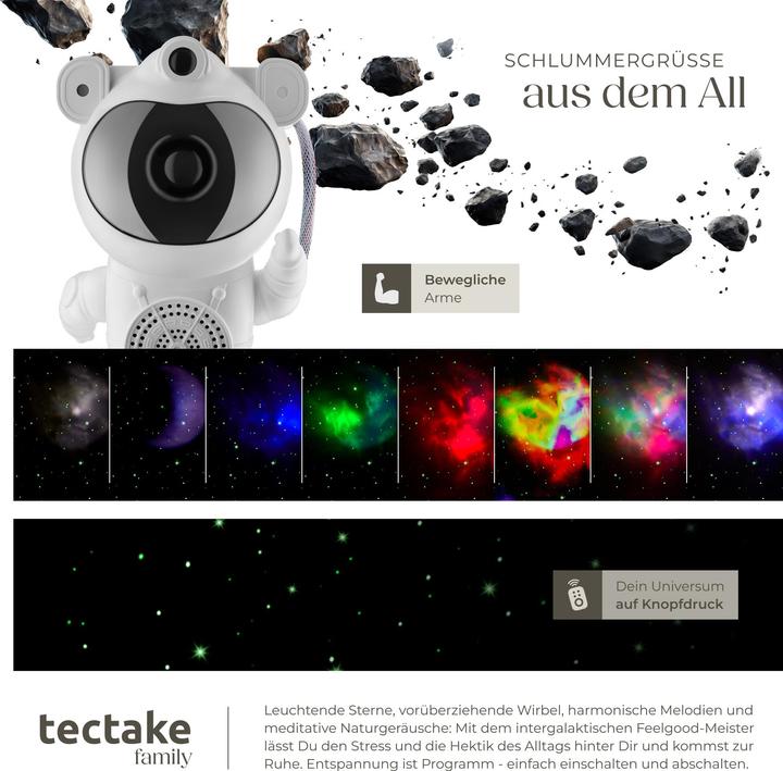 Produktbild tectake LED-Sternenhimmel-Projektor Astronaut, inkl. Bluetooth
