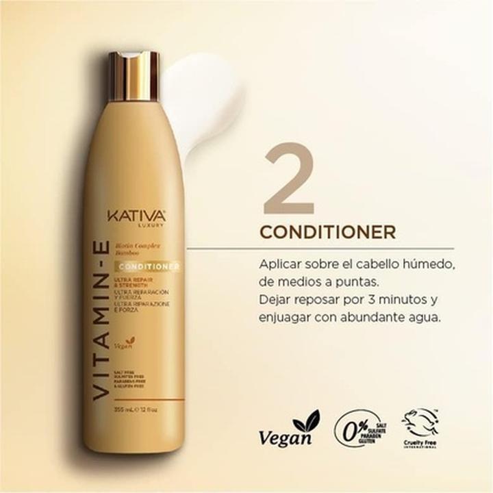 Produktbild Kativa Luxury Conditioner with Vitamin E, Biotin, and Bamboo - Repairs & Protects