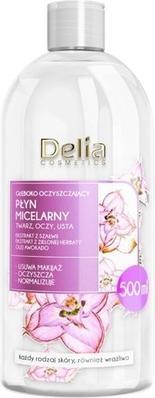 Image du produit Delia Cosmetics Eau micellaire nettoyante pour le visage, les yeux et les lèvres 500ml (Lait nettoyant, 500 ml)