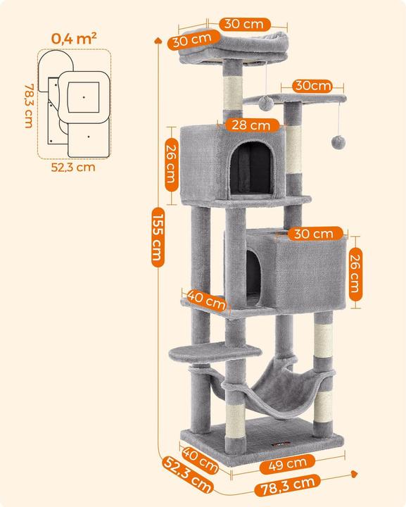 Produktbild Feandrea Mila (155 cm, Hellgrau)