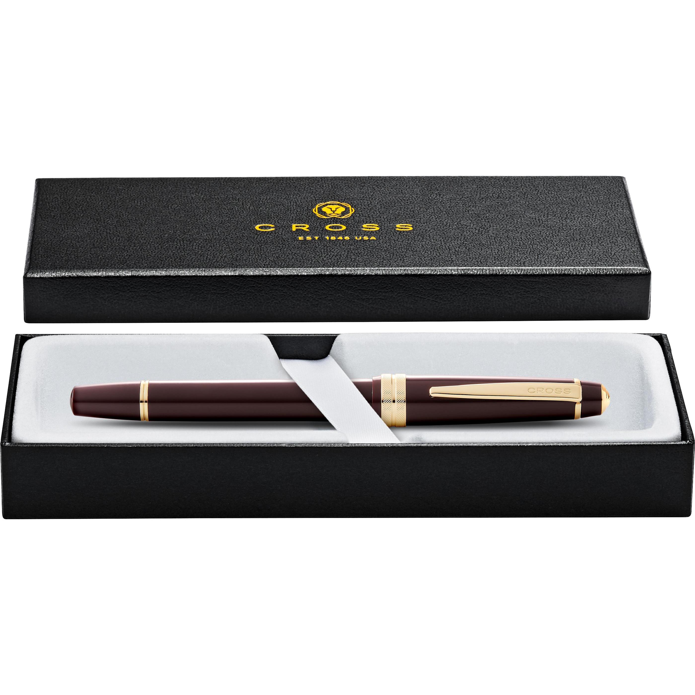 Thumbnail - Cross, Schreibstifte, Füllfederhalter Bailey Light Rot/Gold, Medium, in Geschenkbox (Rot mit goldenen Beschlägen, 1 x)
