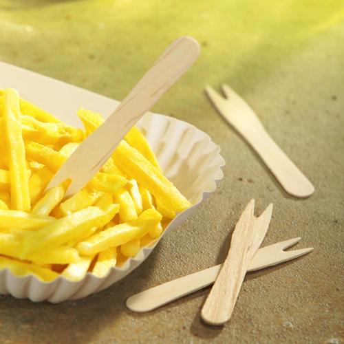 Image du produit Papstar Fourchettes à frites bois pur (1000 x)