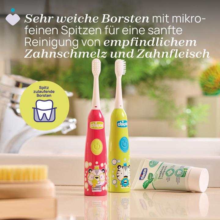 Image du produit Chicco Brosse à dents électrique, TIGER - 3Y+ - Avec pile remplaçable (Brosse à dents oscillo-rotative)