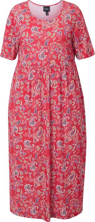 Actual product image Ulla Popken Matte Jersey Paisley A-Line Pocket Dress (62)