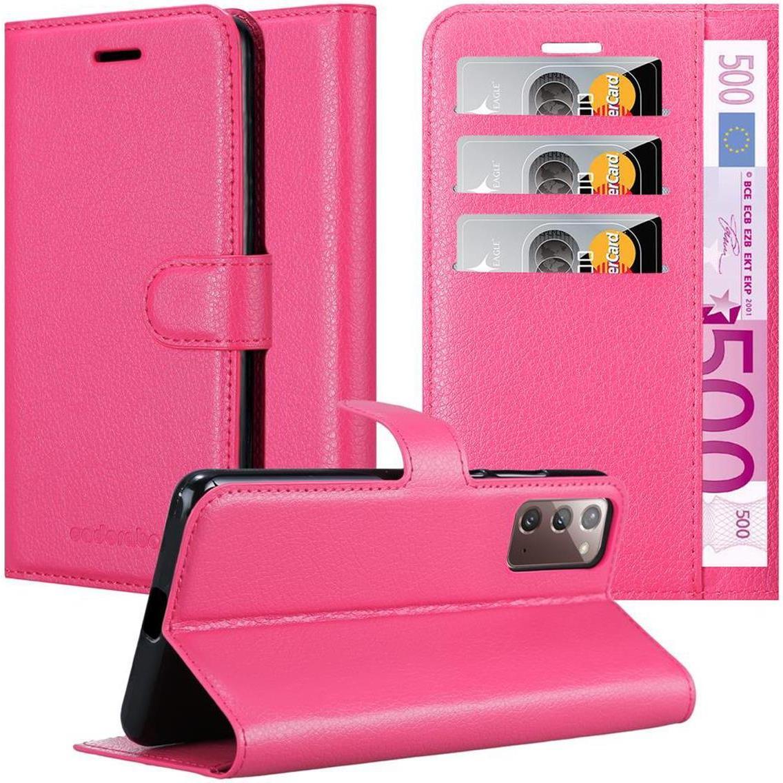 Cadorabo Book mit Standfunktion Cover (Samsung Galaxy Note 20), Smartphone Hülle, Pink