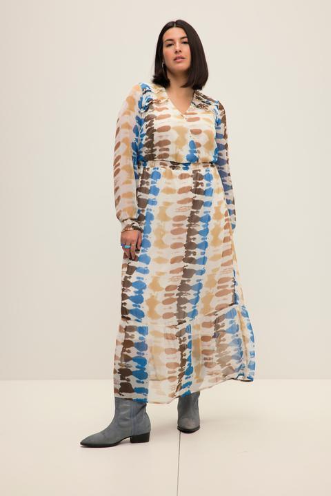 Produktbild Studio Untold Maxikleid, A-Line, Batik Print, V-Ausschnitt, Langarm (50, 52)