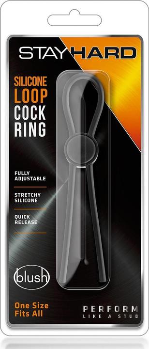 Actual product image Blush Stay Hard Silicone Loop Cock Ring Black