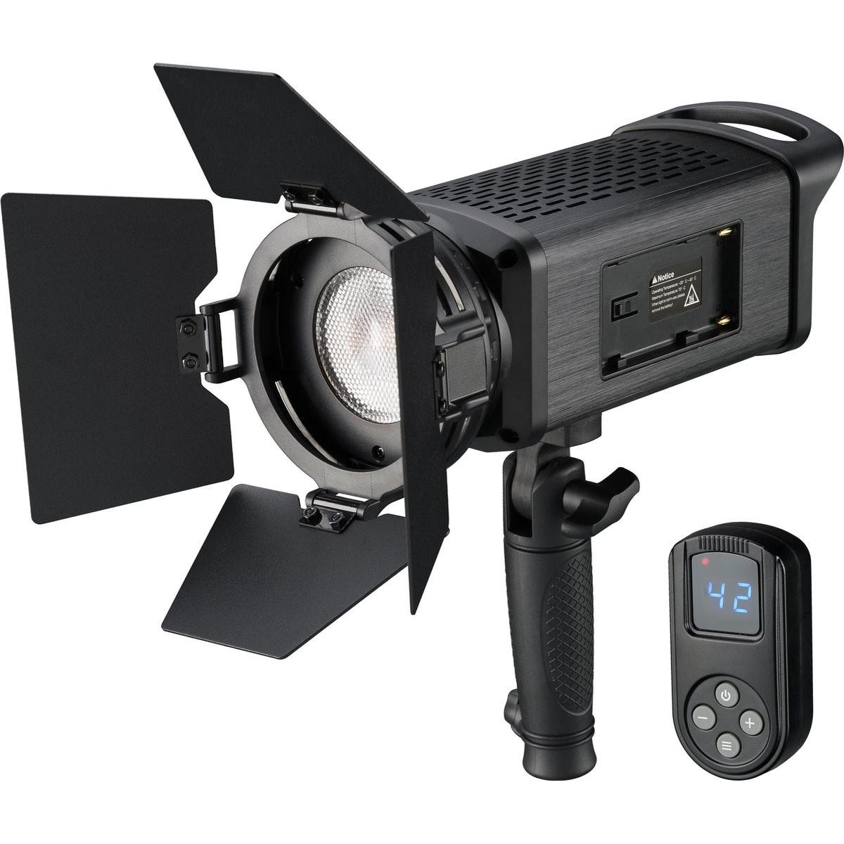 Bresser Sp-60 Lampada a LED Draagbare Fresnell - 60W - Con attacco a muro (60 W, LED), Faro, Nero