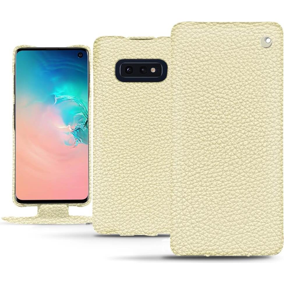 Noreve Lederschutzhülle vertikal (Samsung Galaxy S10e), Smartphone Hülle, Weiss