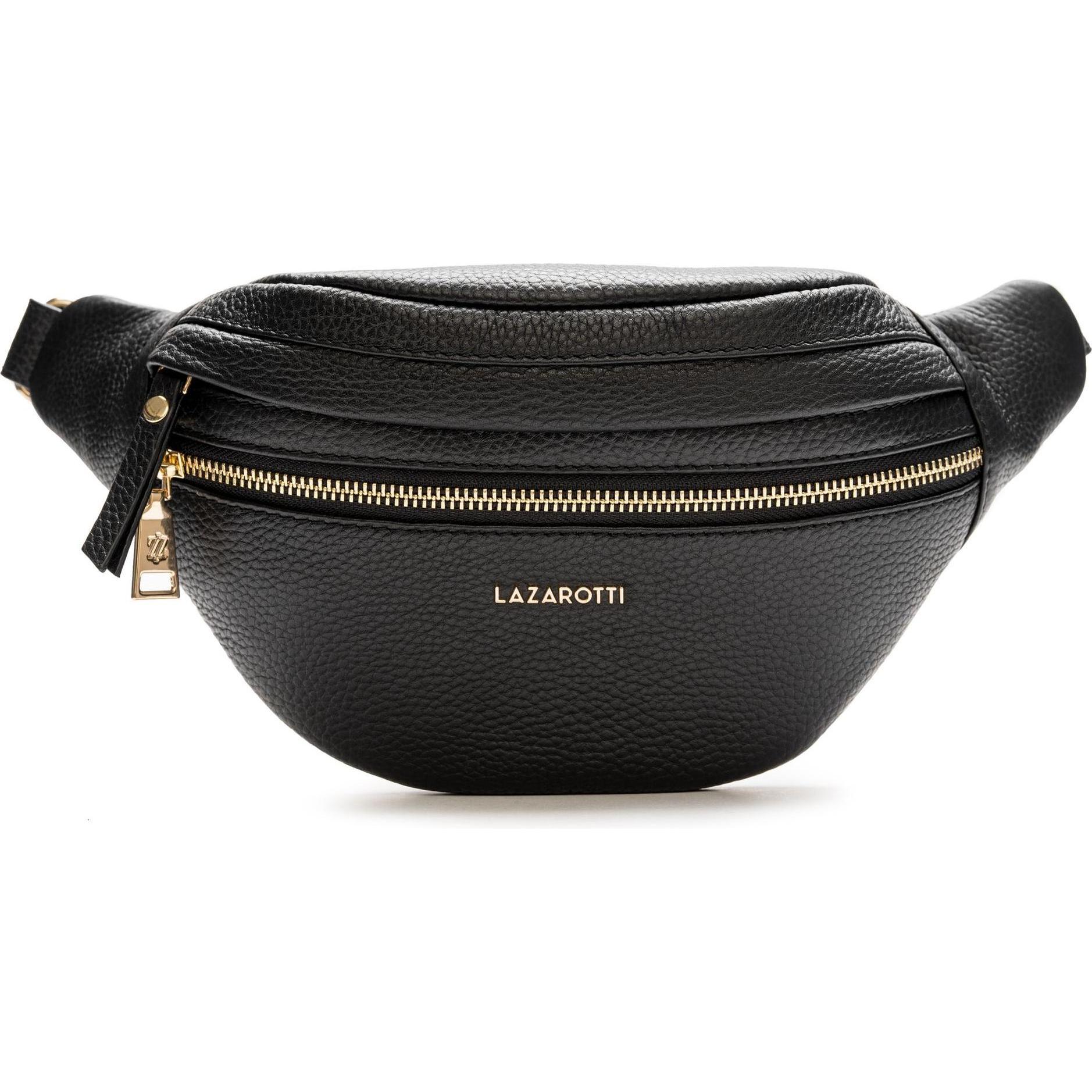 Lazarotti, Bauchtasche, Bologna Leather Gürteltasche Leder 25.5 cm, Schwarz