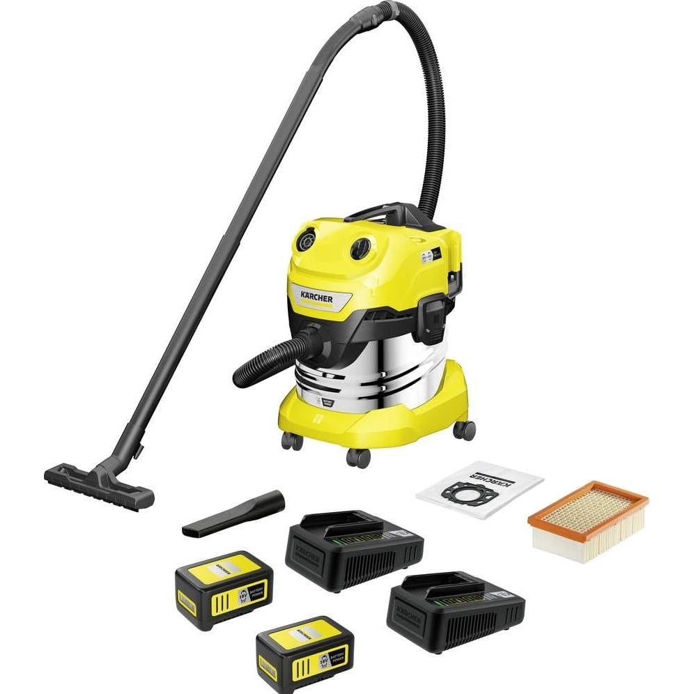 Kärcher, Industriestaubsauger, WD 4-18 S Dual Battery Set V-20/22 (Nass-Trockensauger)