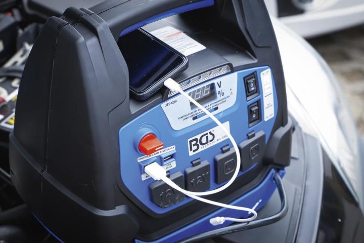 Actual product image BGS Multi-Function Jump Starter & Mobile Power Supply 5-in-1 18 Ah (1250 A, 18000 mAh)