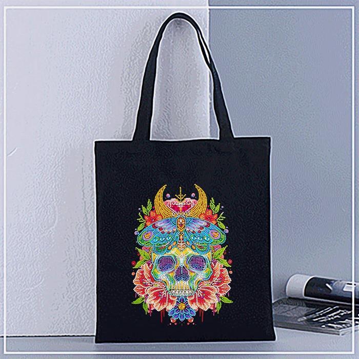 Actual product image Shenzhen Diamond Painting Einkaufstasche Totenkopf