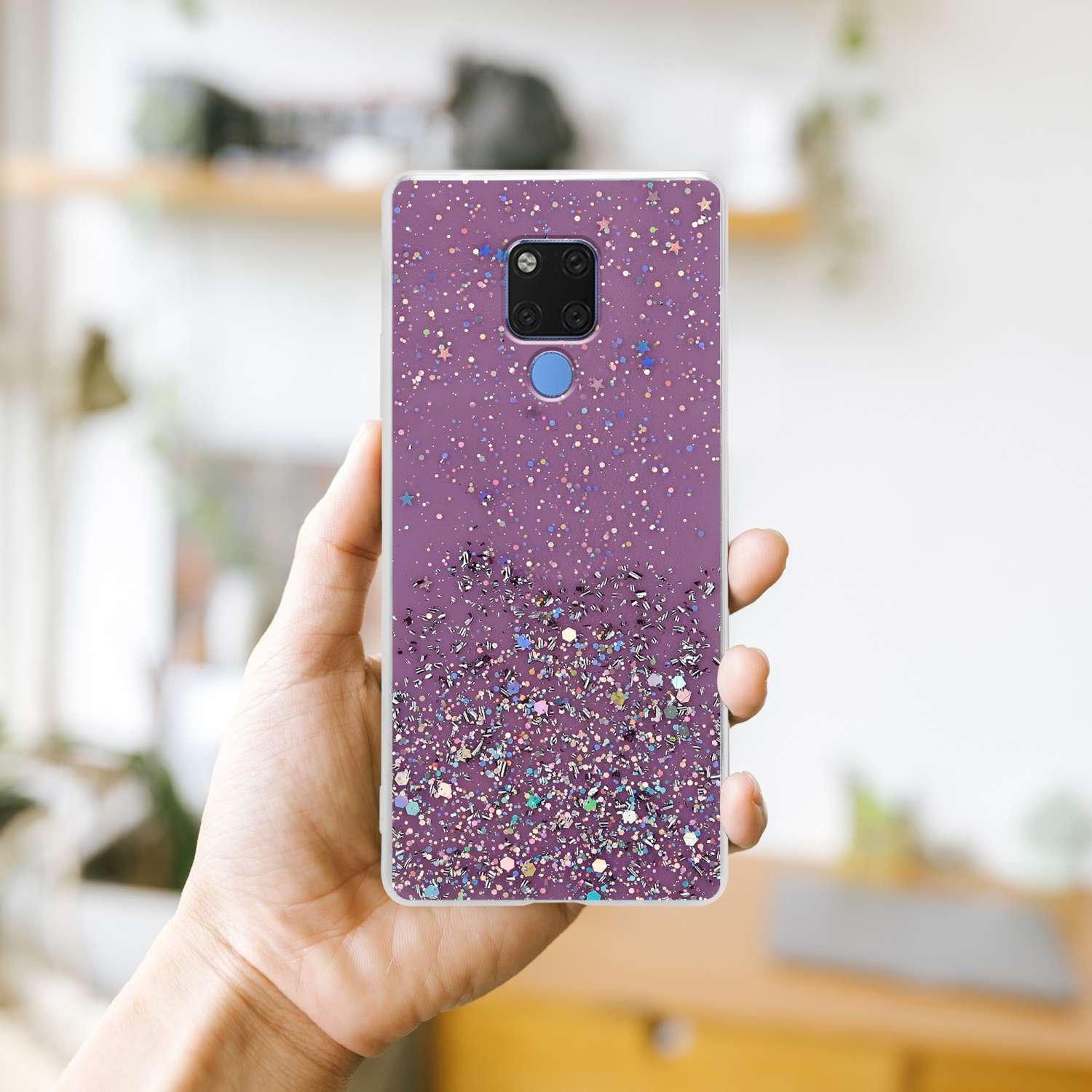 Thumbnail - Cadorabo TPU Cover funkelnder Glitter (Huawei Mate 20), Smartphone Hülle, Violett
