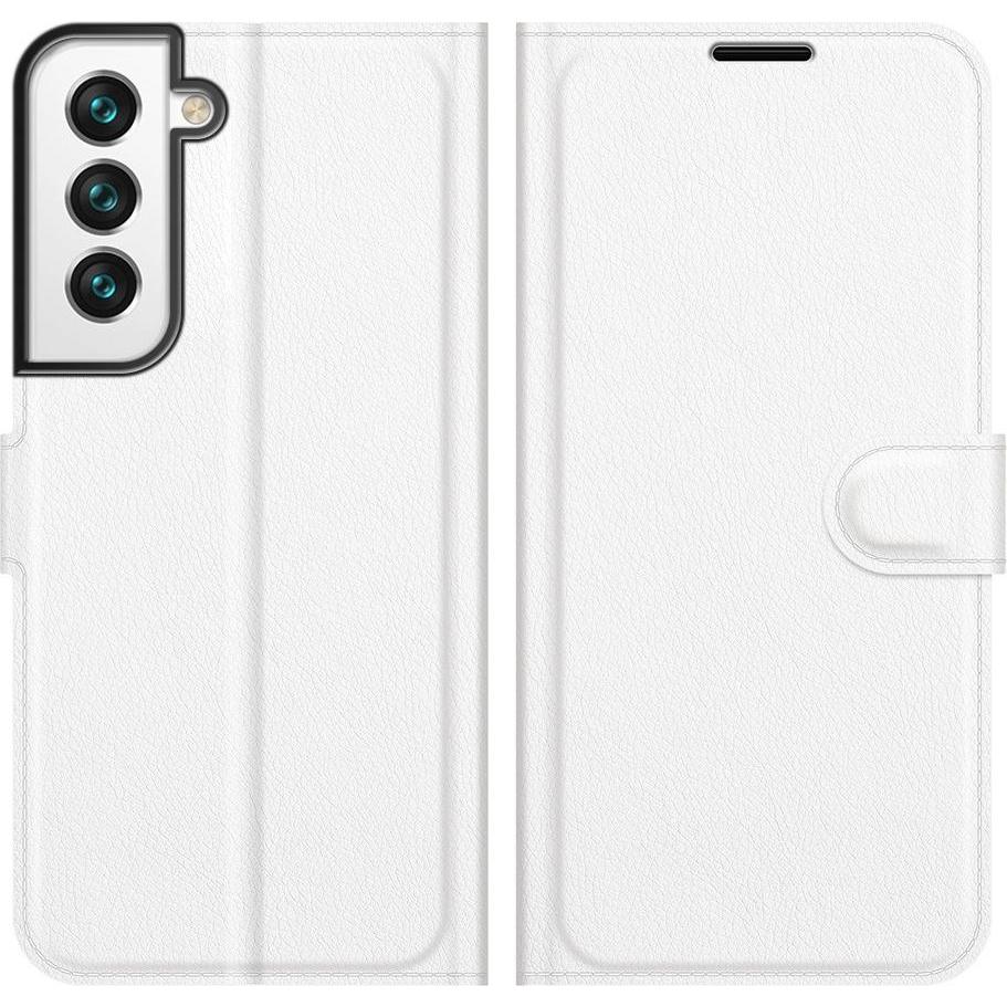 Cover-Discount Galaxy S22 - Leder Etui Hülle weiss (Samsung Galaxy S22+), Smartphone Hülle, Weiss