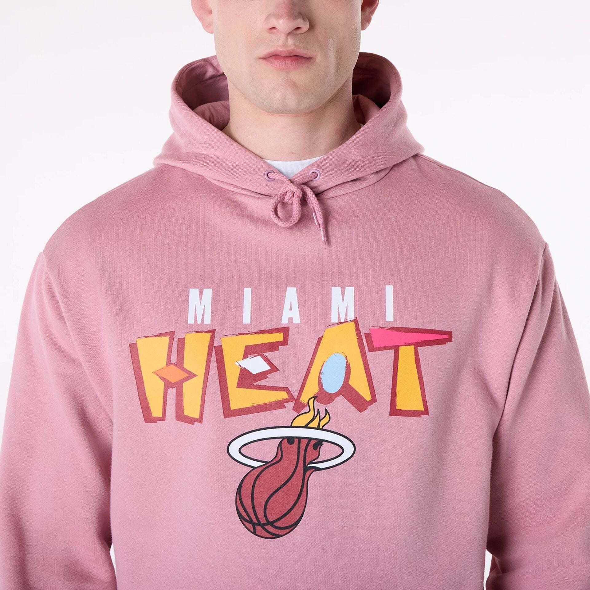 Thumbnail - New Era, Pullover, Oversize Sweatshirt Miami Heat Graphic, Pink, (M)