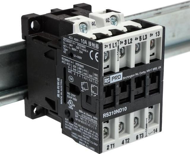 Actual product image RS PRO Power contactor 230 V coil, 3 400 V / 10 A 4 kW