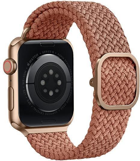 Produktbild Uniq Aspen Bracelet Tresse Apple Watch 40 38mm Rose Raisin (38 mm, 40 mm, 41 mm, dehnbares Gewebe aus Polyestergarnen, Hochwertiges)