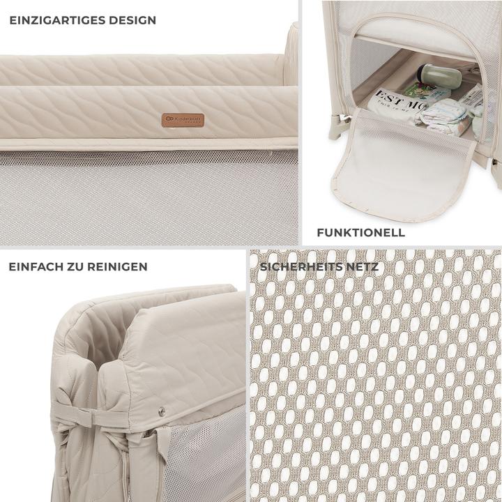 Actual product image KinderKraft travel cot MOON DREAM beige