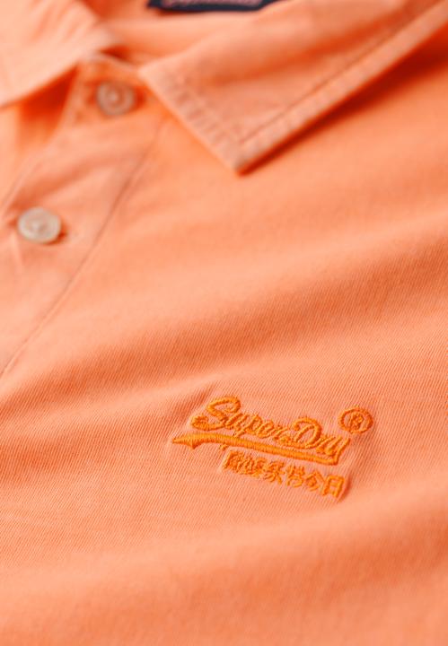 Produktbild Superdry Essential Jersey-Polohemd mit neonfarbenem Logo (M)