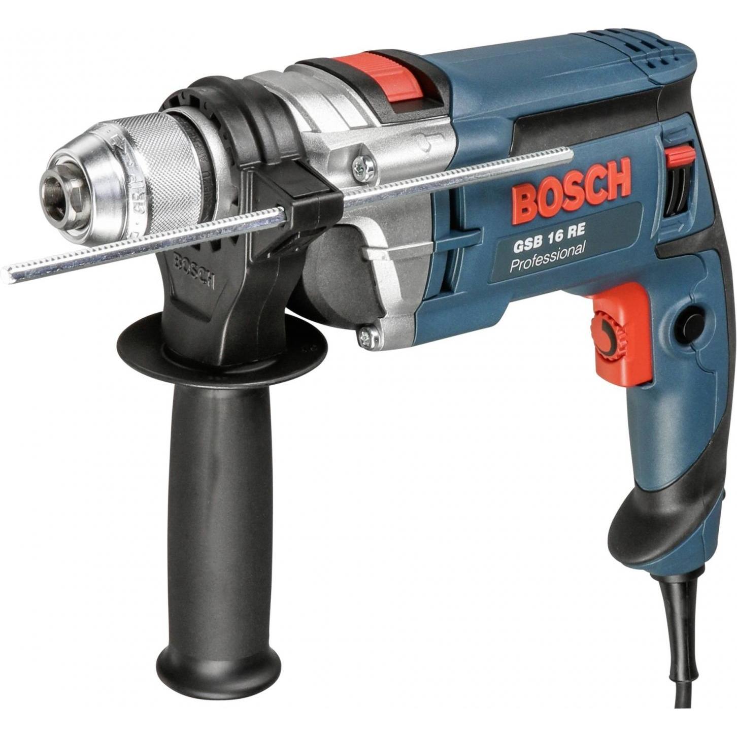 Bosch Professional, Bohrmaschine + Akkuschrauber, Schlagbohrmaschine GSB 16 RE, mit Handwerkerkoffer (Netzbetrieb)