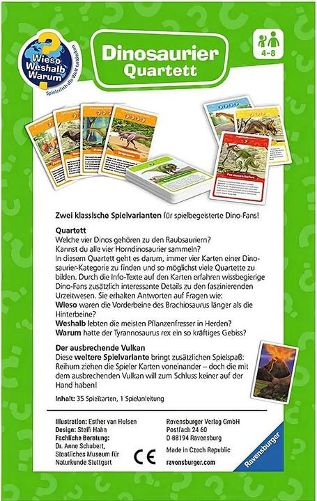 Actual product image Ravensburger Why? Why? Why? Dinosaur Quartet (German, 3 - 6 Players)