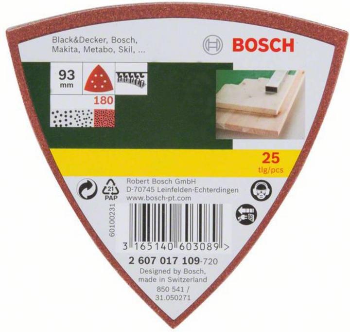 Produktbild Bosch Zubehör 25-tlg. Schleifblatt-Set für Deltaschleifer, Körnung 180 (180)