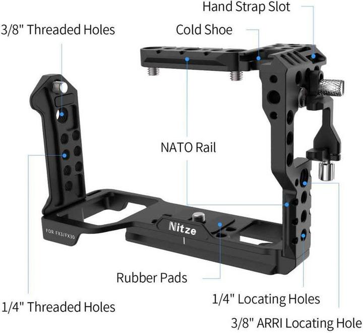 Produktbild Nitze Cage Sony FX3 w/ PE25 HDMI Cable Clamp (T-S10B) (11TS10B0000000) (Cage)