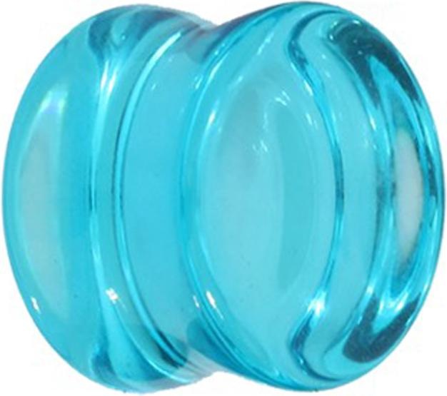 Produktbild Star Piercing Flared Plug konkav aqua aus Glas (ohne Messing, Glas)